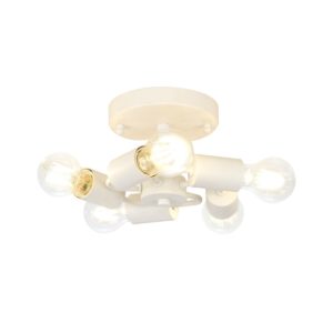 White 5 Light Flush/Semi Flush Suspension