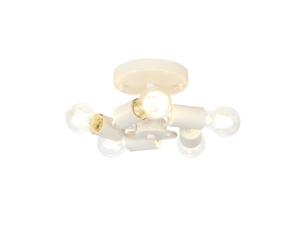 White 5 Light Flush/Semi Flush Suspension