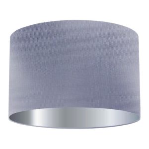 Amethyst Silk Drum Lampshade with Silver lining