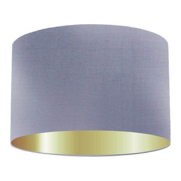 Amethyst Silk Drum Lampshade With Gold Lining