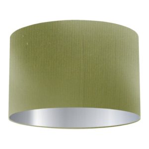 Apple Silk Drum Lampshade with Silver Lining