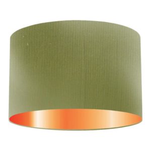 Apple Silk Drum Lampshade With Copper Lining