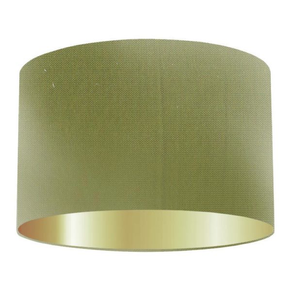 Apple Silk Drum Lampshade With Gold Lining