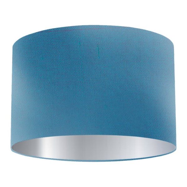 Aster Silk Drum Lampshade with Silver Lining
