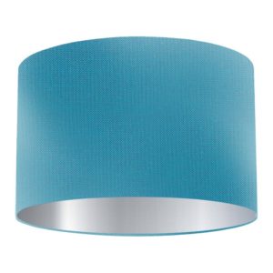 Atlantic Silk Drum Lampshade with Silver Lining