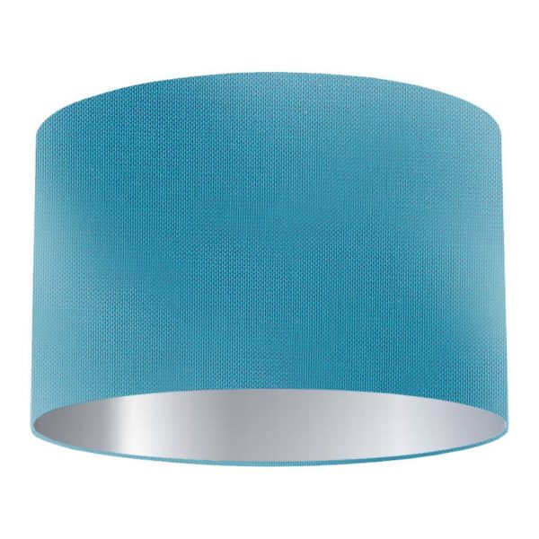 Atlantic Silk Drum Lampshade with Silver Lining