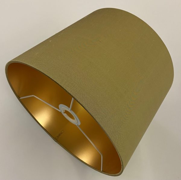 Almond Silk with Frosted Gold Metallic Lining French Drum Lampshade