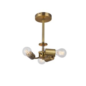 Antique Brass 3 Light Semi-Flush Suspension
