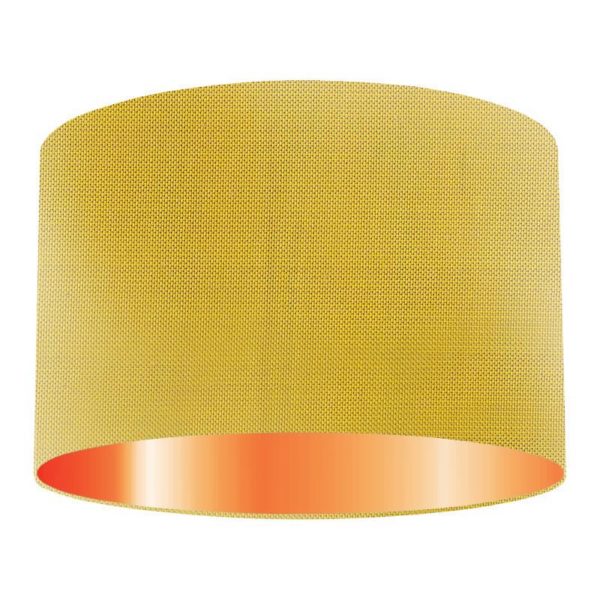 Banana Silk Drum Lampshade With Copper Lining