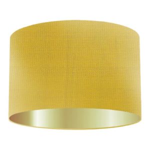 Banana Silk Drum Lampshade With Gold Lining