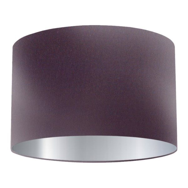 Berry Silk Drum Lampshade with Silver Lining