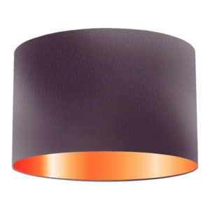 Berry Silk Drum Lampshade With Copper Lining