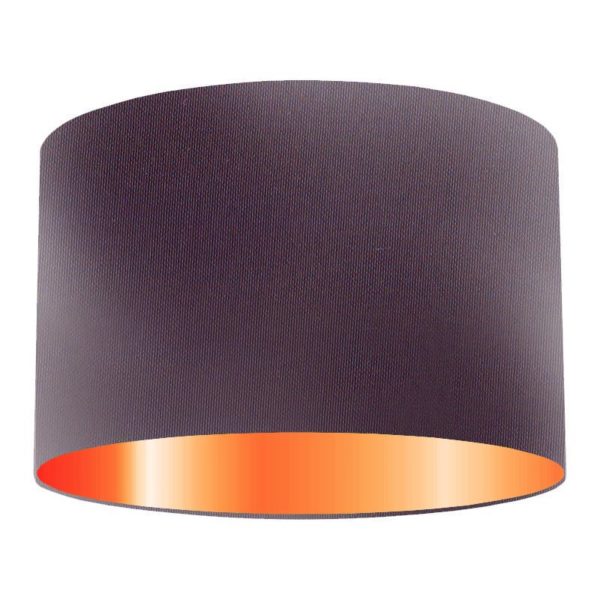 Berry Silk Drum Lampshade With Copper Lining