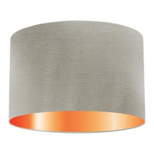 Birch Silk Drum Lampshade With Copper Lining