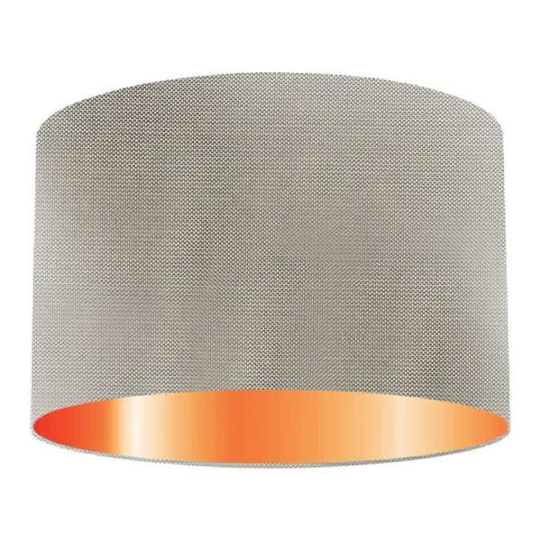 Birch Silk Drum Lampshade With Copper Lining