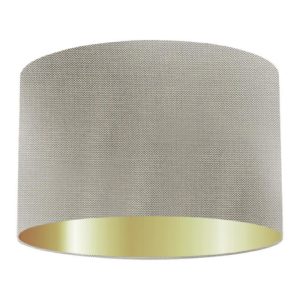 Birch Silk Drum Lampshade With Gold Lining