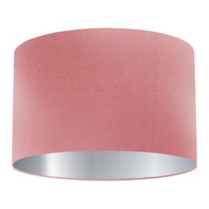 Blush Silk Drum Lampshade with Silver Lining