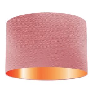 Blush Silk Drum Lampshade With Copper Lining