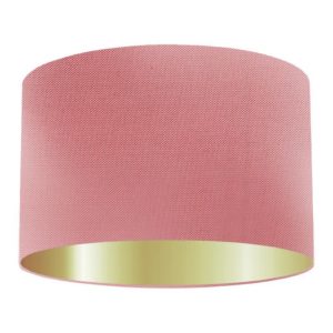 Blush Silk Drum Lampshade With Gold Lining