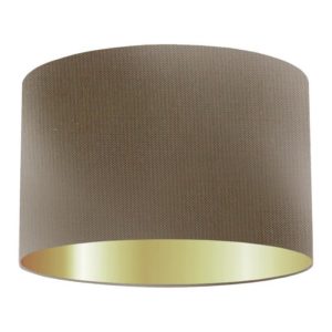 Brazil Nut Silk Drum Lampshade With Gold Lining