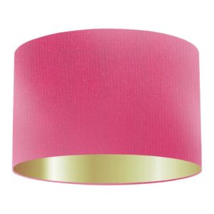 Bubblegum Silk Drum Lampshade With Gold Lining