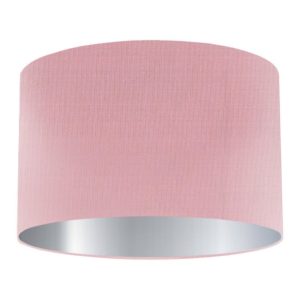 Candy Silk Drum Lampshade with Silver Lining