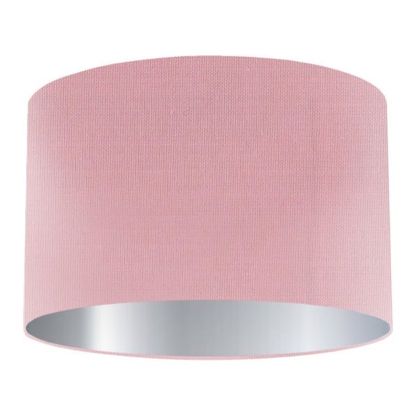 Candy Silk Drum Lampshade with Silver Lining