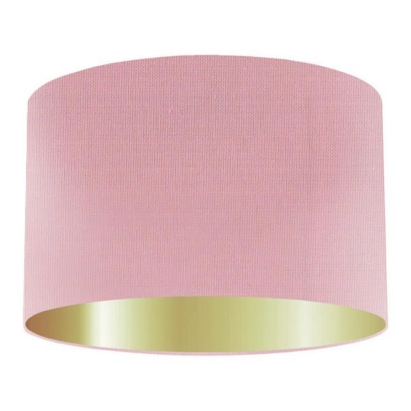 Candy Silk Drum Lampshade With Gold Lining