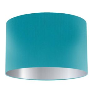 Capri Silk Drum Lampshade with Silver Lining