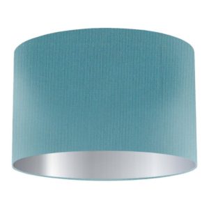 Cascade Silk Drum Lampshade with Silver Lining