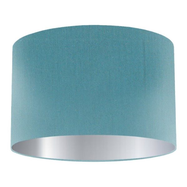 Cascade Silk Drum Lampshade with Silver Lining