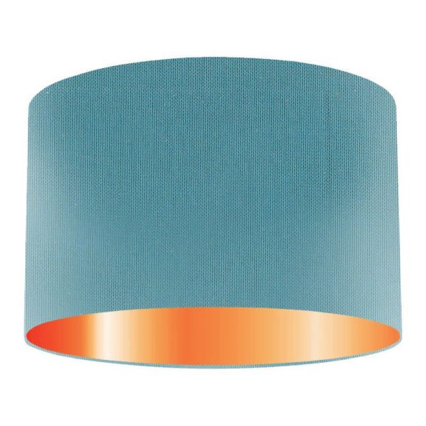 Cascade Silk Drum Lampshade With Copper Lining