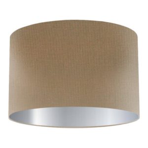 Cedar Silk Drum Lampshade with Silver Lining