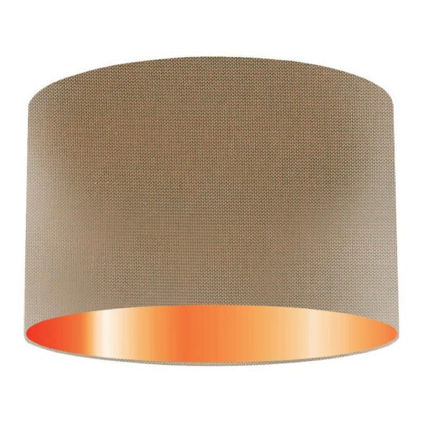 Cedar Silk Drum Lampshade With Copper Lining