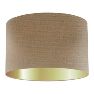 Cedar Silk Drum Lampshade With Gold Lining