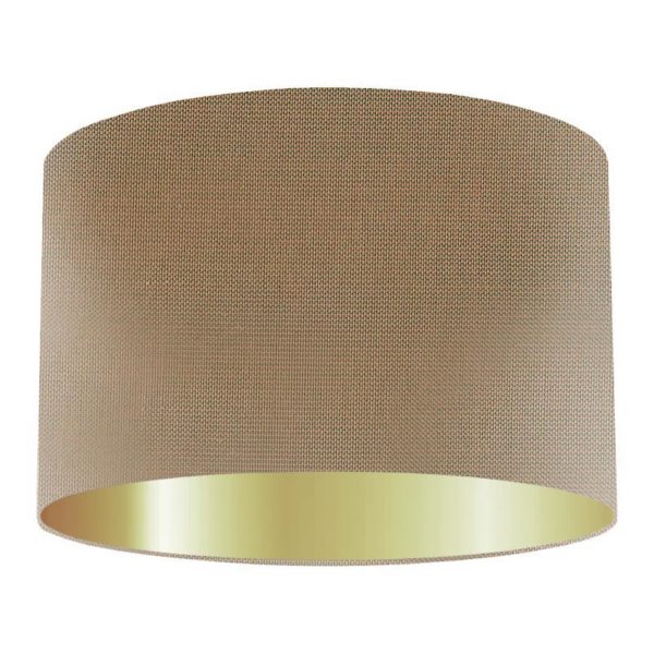 Cedar Silk Drum Lampshade With Gold Lining