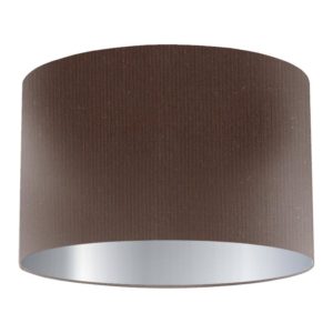 Chocolate Silk Drum Shade with Silver Lining