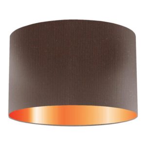 Chocolate Silk Drum Shade With Copper Lining