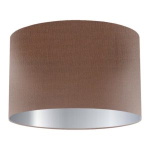 Cinnamon Silk Drum Lampshade with Silver Lining