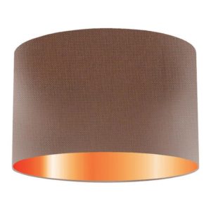 Cinnamon Silk Drum Lampshade With Copper Lining