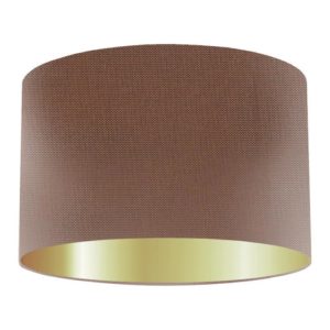 Cinnamon Silk Drum Lampshade With Gold Lining