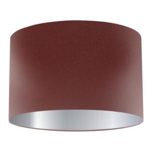 Claret Silk Drum Lampshade with Silver Lining