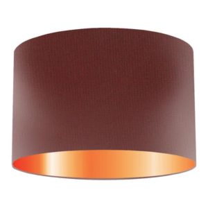Claret Silk Drum Lampshade With Copper Lining
