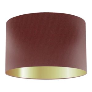 Claret Silk Drum Lampshade With Gold Lining