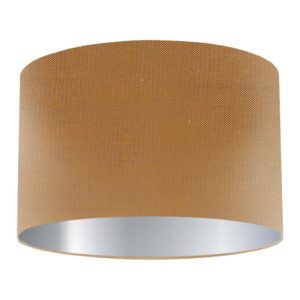 Copper Silk Drum Lampshade with Silver Lining