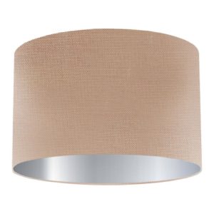 Crush Silk Drum Lampshade with Silver Lining