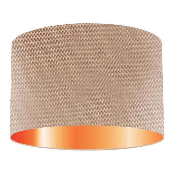 Crush Silk Drum Lampshade With Copper Lining