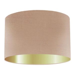 Crush Silk Drum Lampshade With Gold Lining