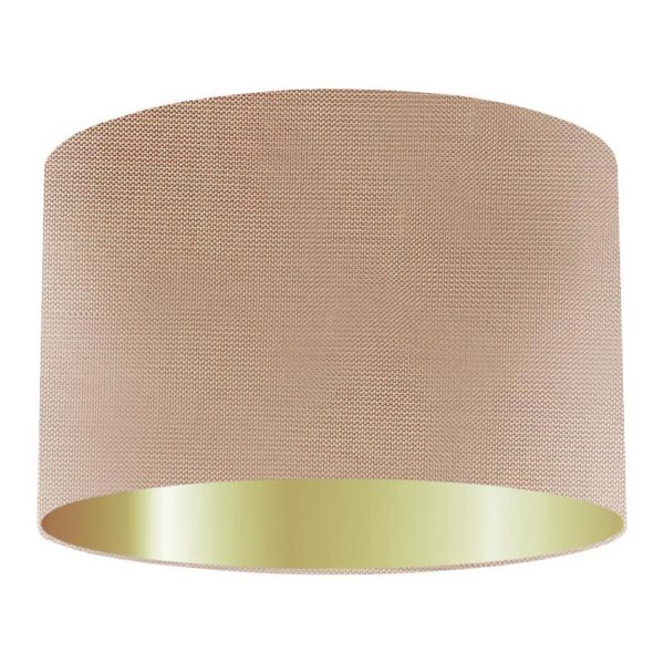 Crush Silk Drum Lampshade With Gold Lining