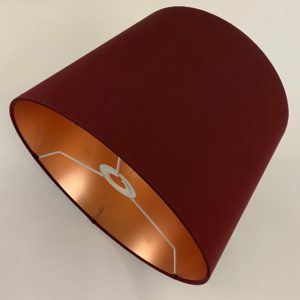 Claret Silk with Frosted Copper Metallic Lining French Drum Lampshade